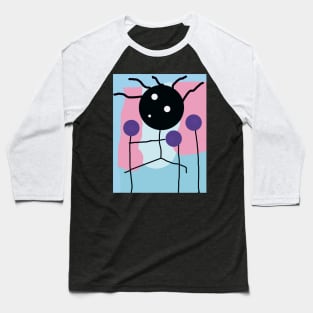 Baby Grabs Flower Stick Figure Baseball T-Shirt